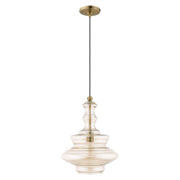 Art Glass Mini Pendants 1 Light Antique Brass Mini Pendant