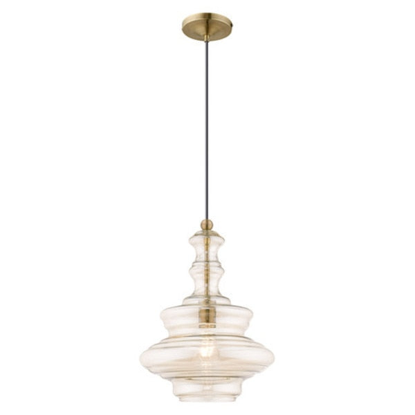 Art Glass Mini Pendants 1 Light Antique Brass Mini Pendant