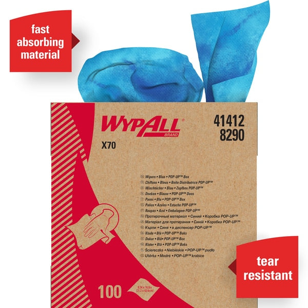 Dry Wipe, Blue, Pop Up Box, Hydroknit, Manufacturing Facility, Automotive Repair Shop, Industry