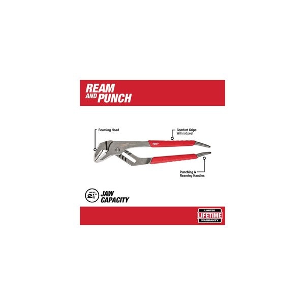 12 in Straight Jaw Tongue and Groove Plier, Serrated