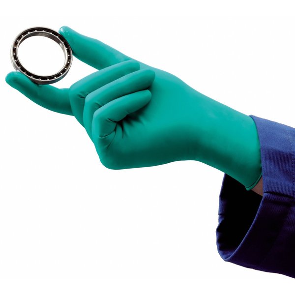 TouchNTuff, 9 1/2 in Chemical Resistant Gloves, Nitrile, Powder-Free, Medium (8), 5 mil, 100 Pack