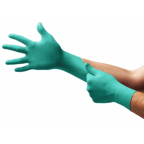 TouchNTuff, 9 1/2 in Chemical Resistant Gloves, Nitrile, Powder-Free, Medium (8), 5 mil, 100 Pack
