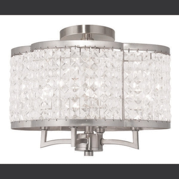 Grammercy 4 Light Brushed Nickel Convertible Chandelier/Ceiling Mount