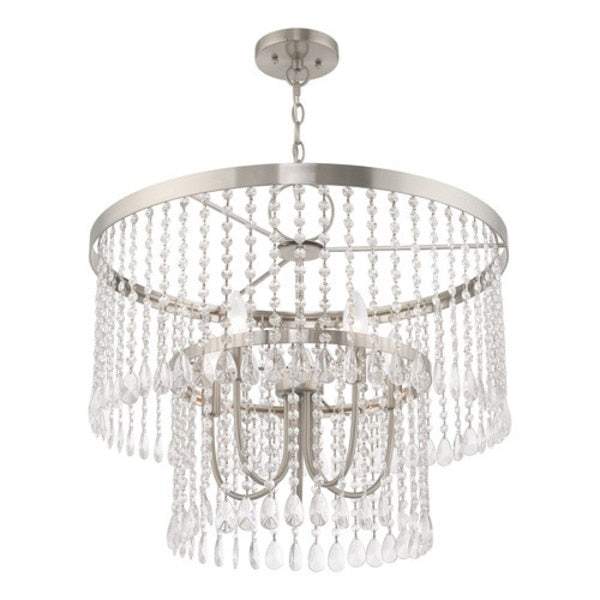 Elizabeth 5 Light Brushed Nickel Pendant Chandelier