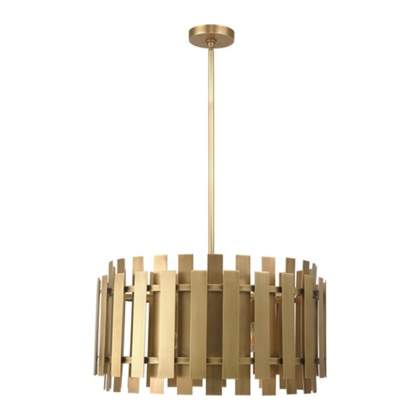 Greenwich 6 Light Natural Brass Pendant