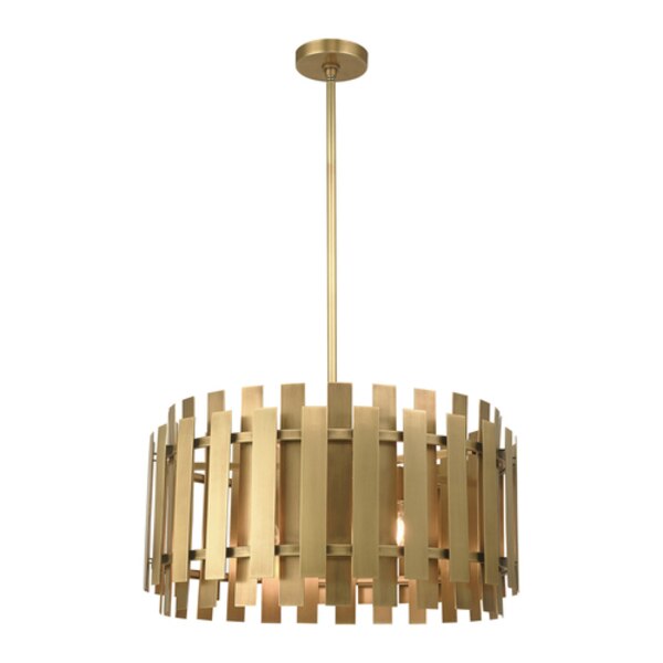 Greenwich 6 Light Natural Brass Pendant