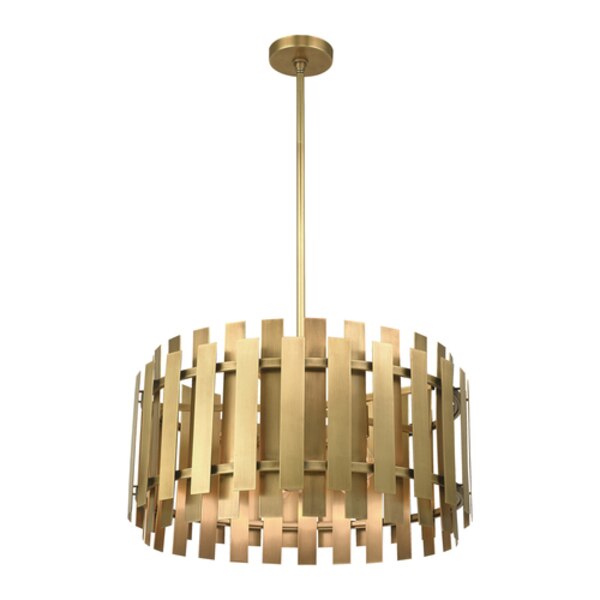 Greenwich 6 Light Natural Brass Pendant