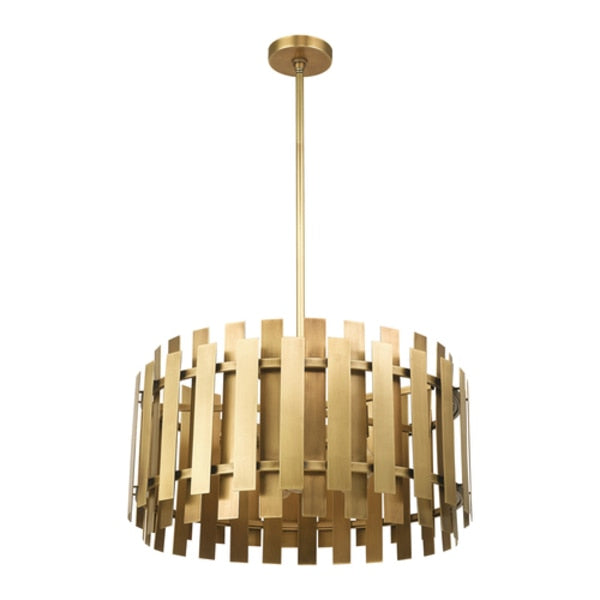 Greenwich 6 Light Natural Brass Pendant