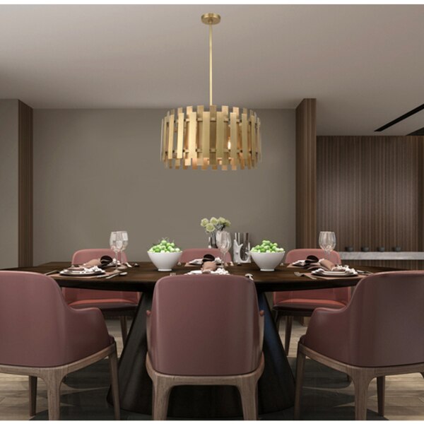 Greenwich 6 Light Natural Brass Pendant