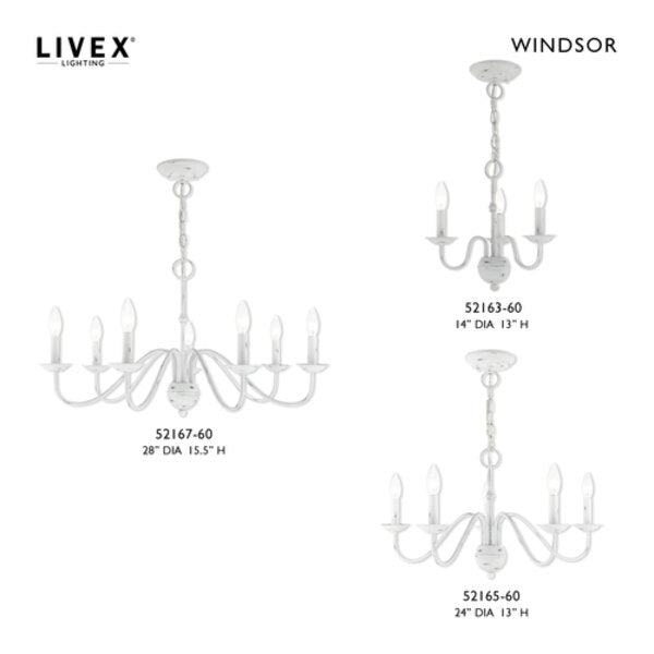 Windsor 7 Light Antique White Chandelier