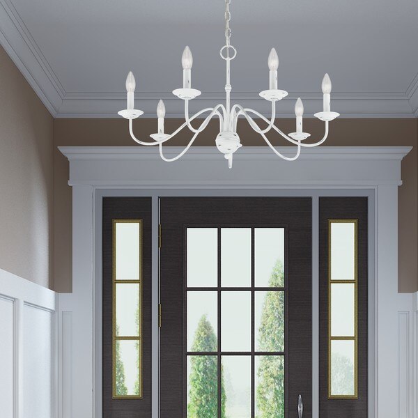 Windsor 7 Light Antique White Chandelier