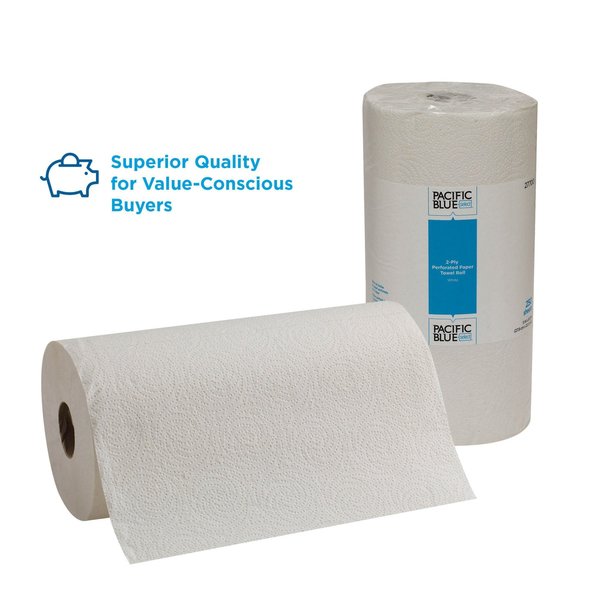 Pacific Blue Select Perforated Roll Paper Towels, 2, 250, 230 ft, White, 12 PK
