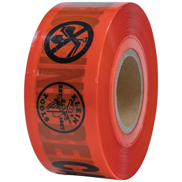 Caution Tape, Barricade, CAUTION-BURIED ELECTRIC LINE, Red, 1000-Foot