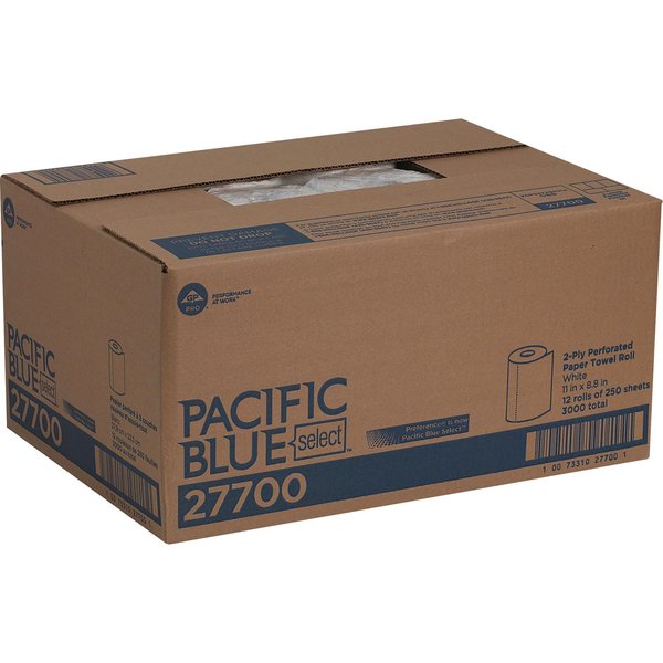 Pacific Blue Select Perforated Roll Paper Towels, 2, 250, 230 ft, White, 12 PK