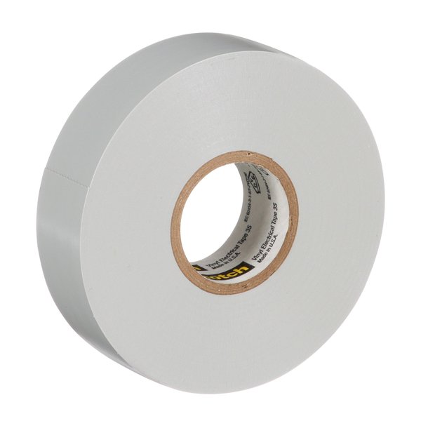 Vinyl Electrical Tape, 35, Scotch, 3/4 in W x 66 ft L , 7 mil thick, Gray, 1 Pack
