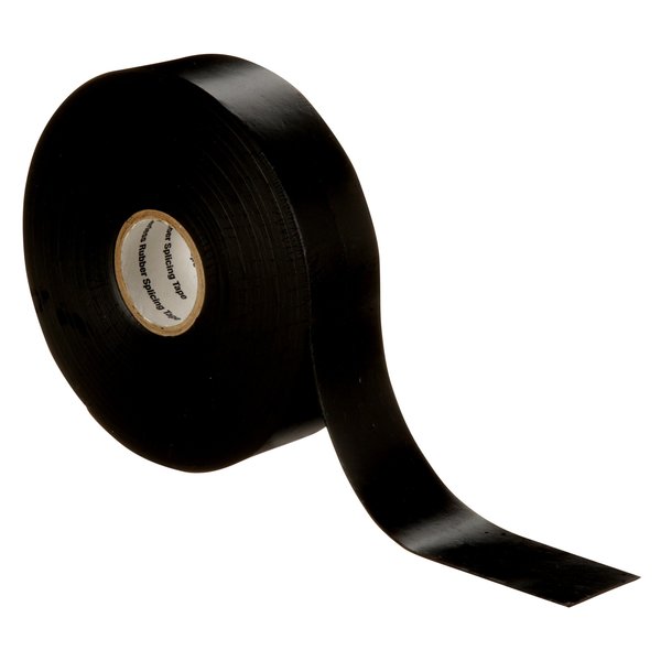 Rubber Electrical Tape, 130C, Scotch, 1 in W x 30 ft L, 30 mil thick, Black, 1 Pack