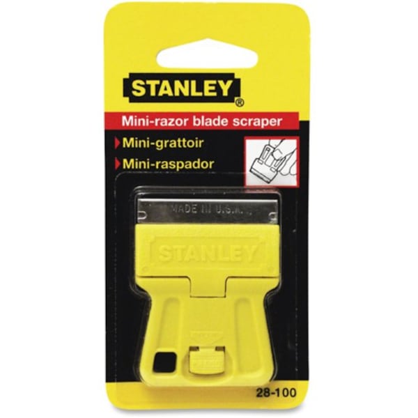 Scraper, Length 1 13/16 in, Blade Width 1 1/2 in, Steel, Yellow