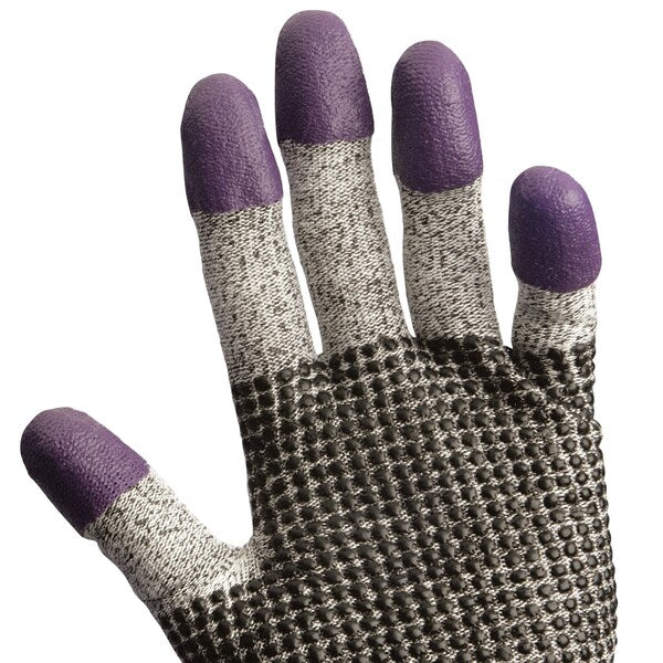 G60 Purple Nitrile Cut Resistant Gloves, Grey/Black, Purple Fingertips, Ambidextrous, 2XL, 1 Pair