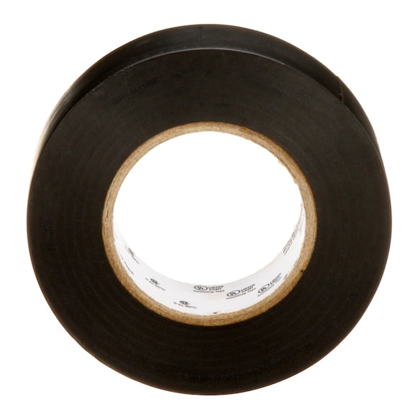 Vinyl Electrical Tape, 3/4 in W x 60 ft L, 6 mil Thick, Black, 1 Pk