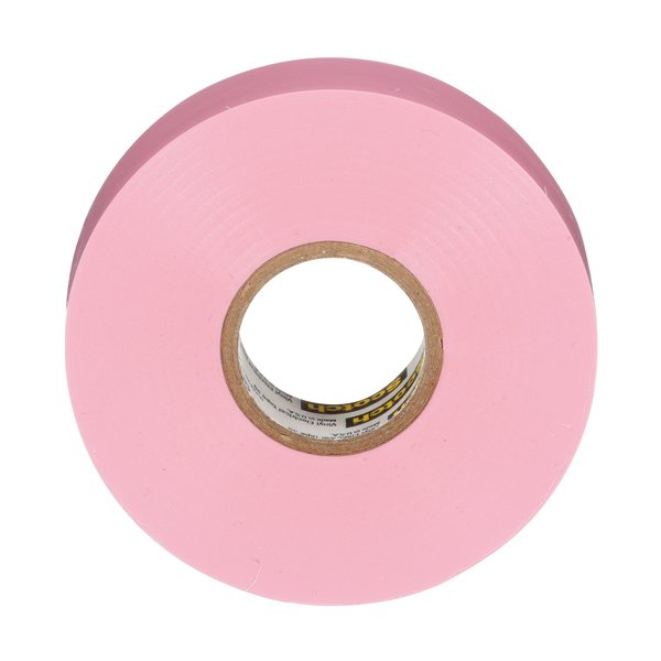 Vinyl Electrical Tape, 35, Scotch, 3/4 in W x 66 ft L, 7 mil thick, Pink, 1 Pack