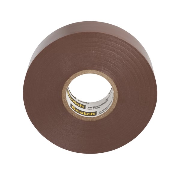 Vinyl Electrical Tape, 35, Scotch, 3/4 in W x 66 ft L, 7 mil thick, Brown, 1 Pack