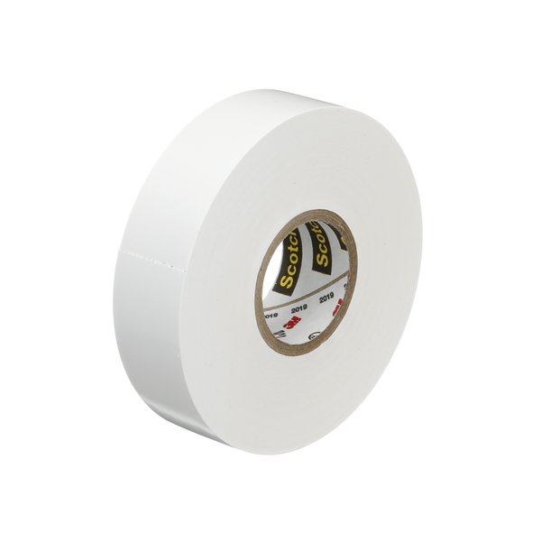 Vinyl Electrical Tape, 35, Scotch, 3/4 in W x 66 ft L, 7 mil thick, White, 1 Pack