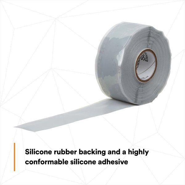 Silicone Electrical Tape, 70, Scotch, 1 in W x 30 ft L, 12 mil thick, Gray, 1 Pack