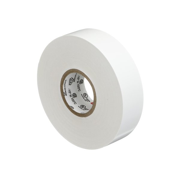 Vinyl Electrical Tape, 35, Scotch, 3/4 in W x 66 ft L, 7 mil thick, White, 1 Pack
