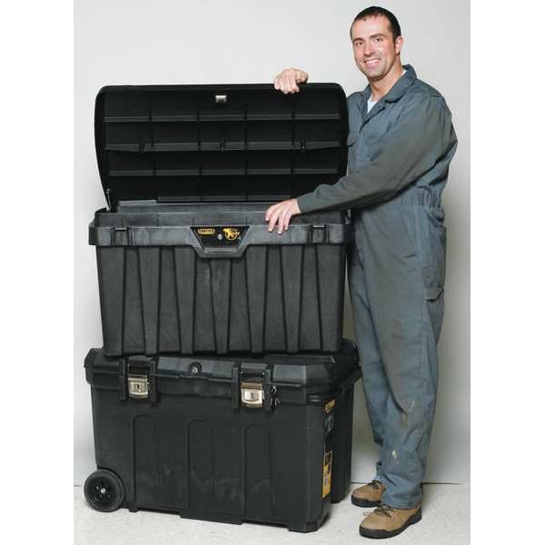 Portable Rolling Tool Box, 50 Gal, Black, 23 in W x 37 1/2 in, D x 23 in H