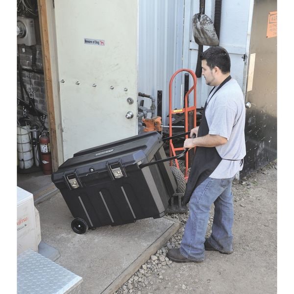 Portable Rolling Tool Box, 50 Gal, Black, 23 in W x 37 1/2 in, D x 23 in H