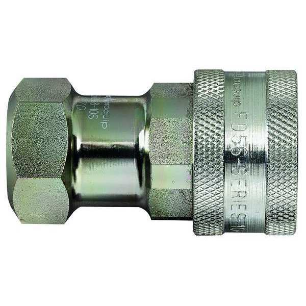 Hydraulic Quick Connect Hose Coupling, Steel Body, Push-to-Connect Lock, 3/4