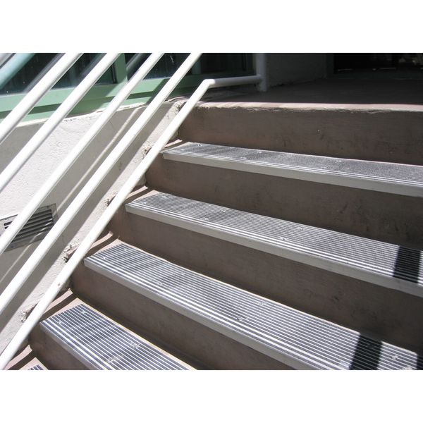 Stair Tread, Black, 60in W, Extruded Alum