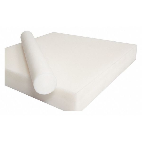 White Acetal Homopolymer Rod Stock 1 ft. L, 2