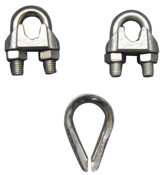 Wire Rope Clip and Thimble Kit, 1/2 In