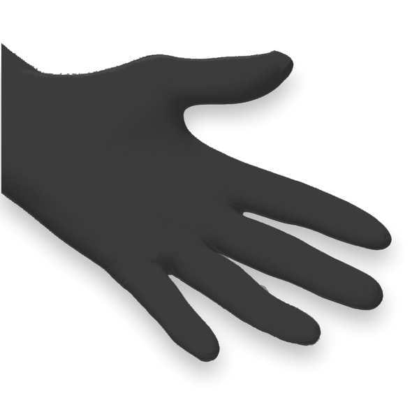 Microflex Onyx Exam Gloves with Textured Fingertips, Nitrile, Powder-Free, Small, Black, 100 Pack
