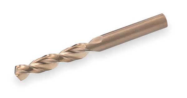 Screw Machine Drill Bit, 21/64 in Size, 135  Degrees Point Angle, Cobalt Steel, Straw/Bronze Finish