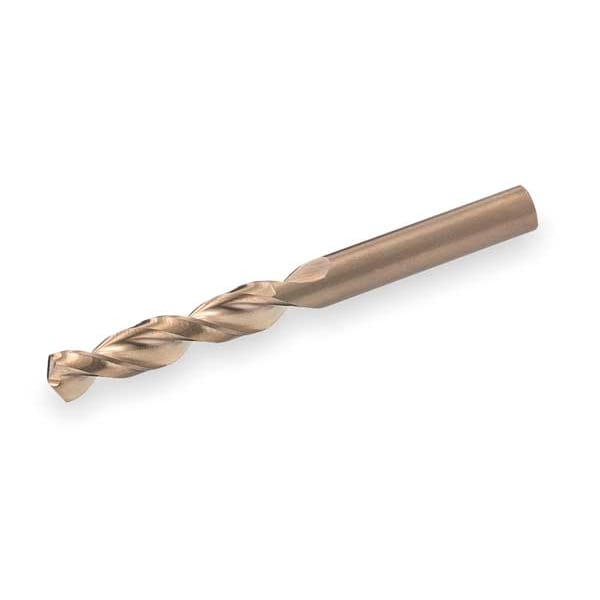 Screw Machine Drill Bit, 19/64 in Size, 135  Degrees Point Angle, Cobalt Steel, Straw/Bronze Finish