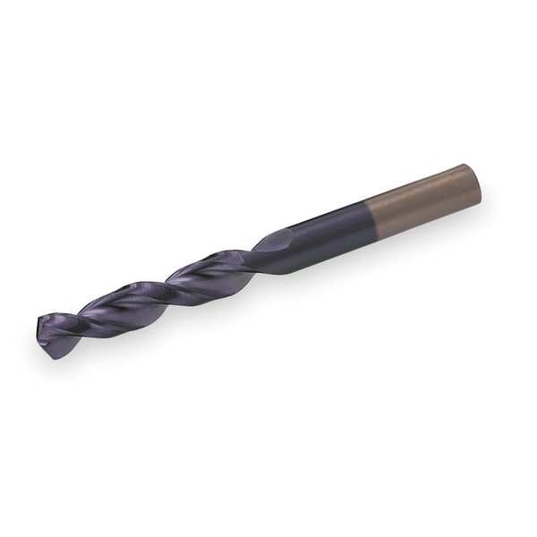 Screw Machine Drill Bit, 19/64 in Size, 135  Degrees Point Angle, Cobalt Steel, TiAlN Finish