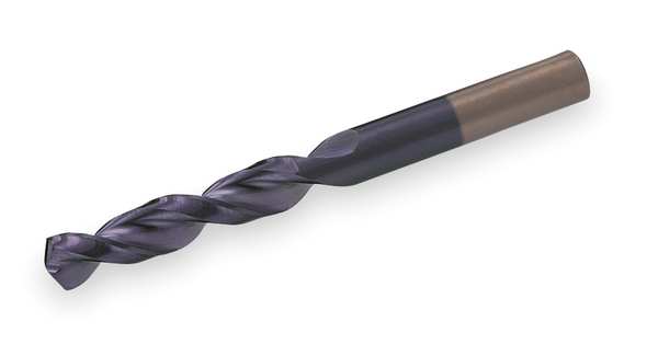 Screw Machine Drill Bit, 21/64 in Size, 135  Degrees Point Angle, Cobalt Steel, TiAlN Finish