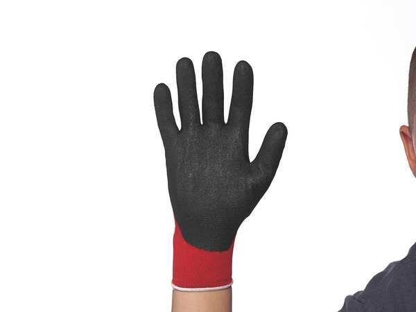 Foam Nitrile Coated Gloves, NorthFlex Red, Palm Coverage, Abrasion Level 4, Red/Gray, S, 1 Pair