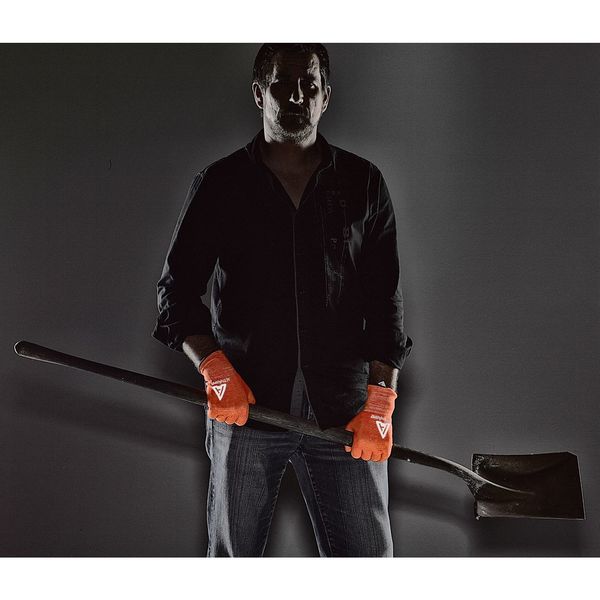 Hi-Vis Cut Resistant Coated Gloves, A2 Cut Level, Nitrile/Polyurethane, 8, 1 PR