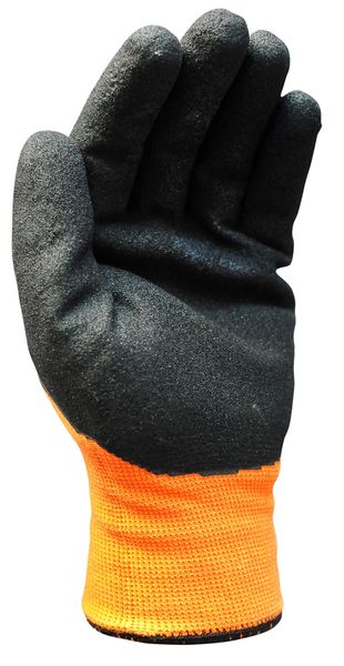 Hi-Vis Cut Resistant Coated Gloves, A2 Cut Level, Nitrile, 9, 1 PR