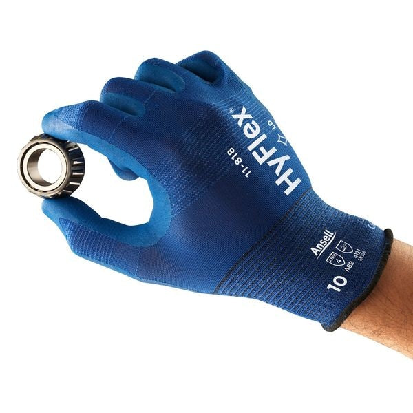 Foam Nitrile Coated Gloves, Palm Coverage, Blue, 9, PR
