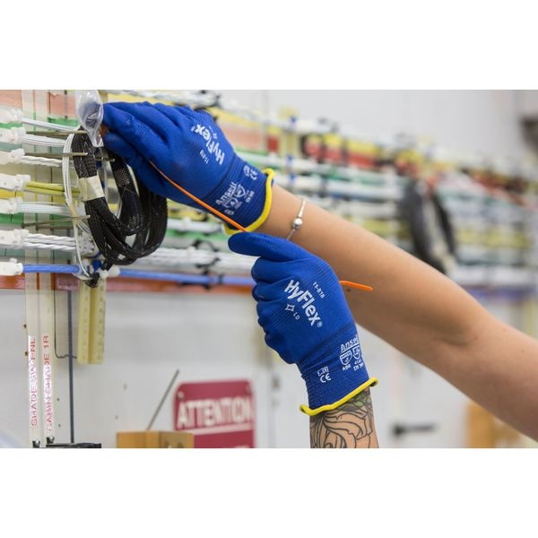 Foam Nitrile Coated Gloves, Palm Coverage, Blue, 6, PR