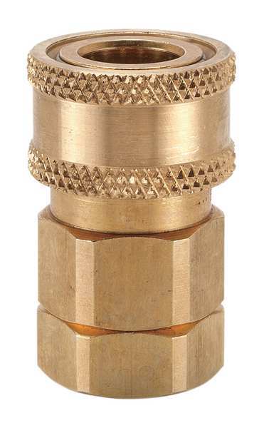 Hydraulic Quick Connect Hose Coupling, Brass Body, Sleeve Lock, 1-1/4