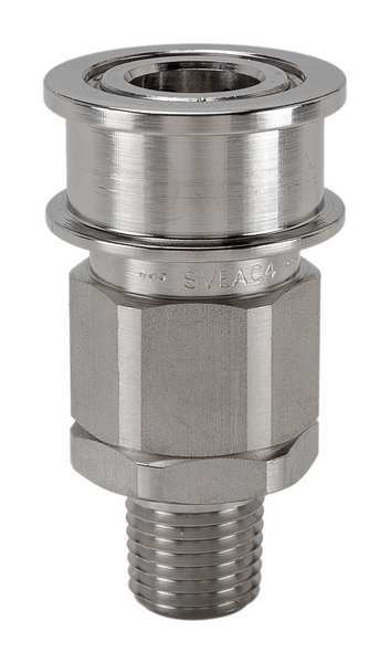 Hydraulic Quick Connect Hose Coupling, 316 Stainless Steel Body, Ball Lock, 1/4
