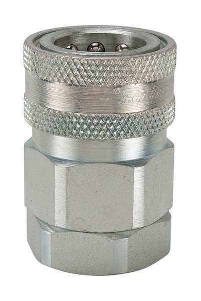 Hydraulic Quick Connect Hose Coupling, Steel Body, Sleeve Lock, 1/2