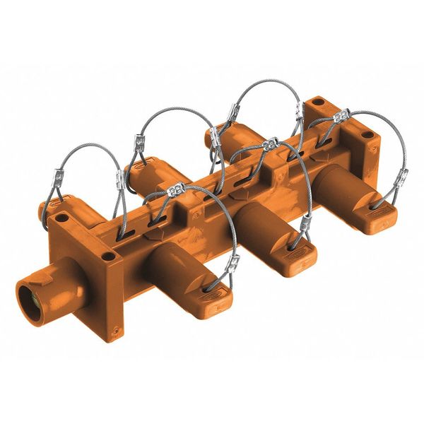 Distribution Block, 600VAC/250VDC, Org