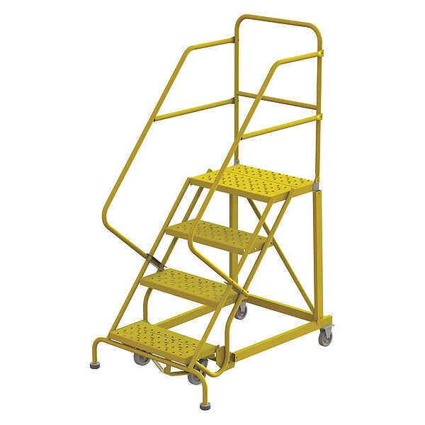 Rolling Ladder, Steel, Safety Angle, 4-Step