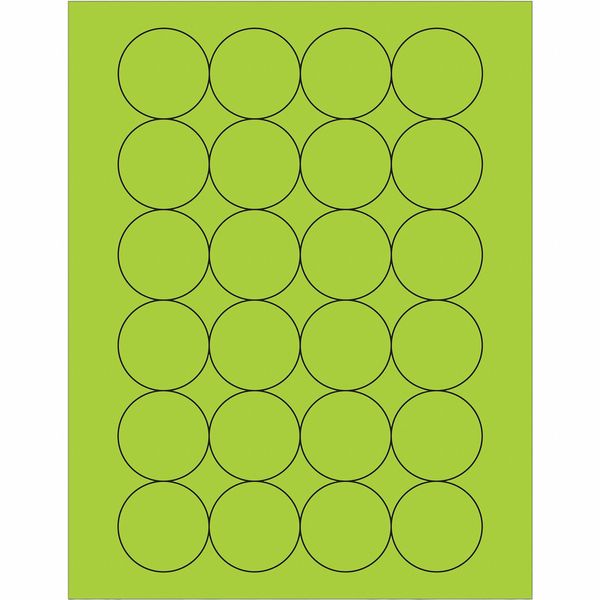 Tape LogicÂ® Fluorescent Circle Laser Labels, 1 2/3